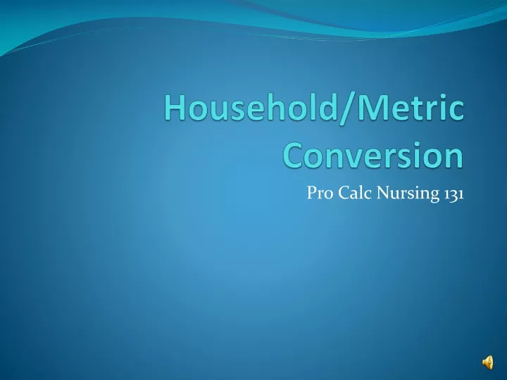 household metric conversion