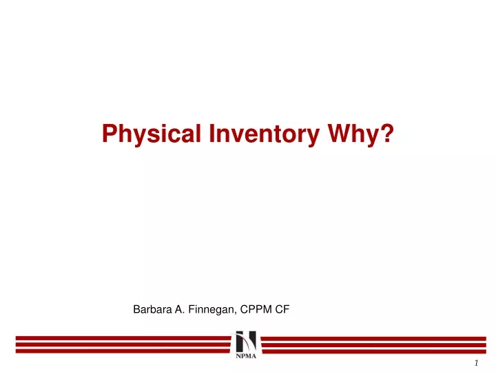 physical inventory why
