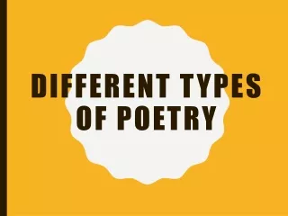 Different Types of Poetry