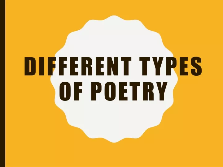 different types of poetry