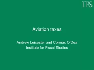 Aviation taxes