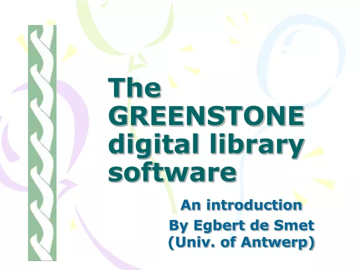 the greenstone digital library software