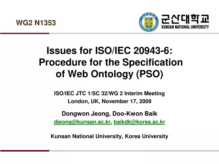 issues for iso iec 20943 6 procedure for the specification of web ontology pso