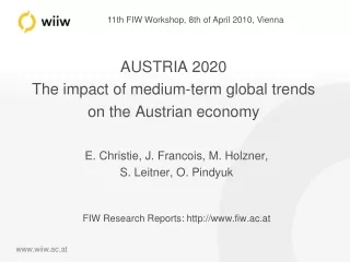 AUSTRIA 2020 The impact of medium-term global trends on the Austrian economy