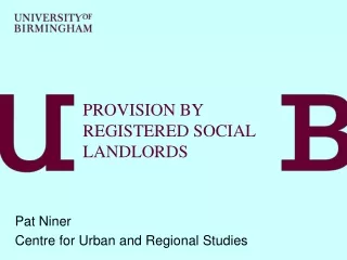 PROVISION BY REGISTERED SOCIAL LANDLORDS