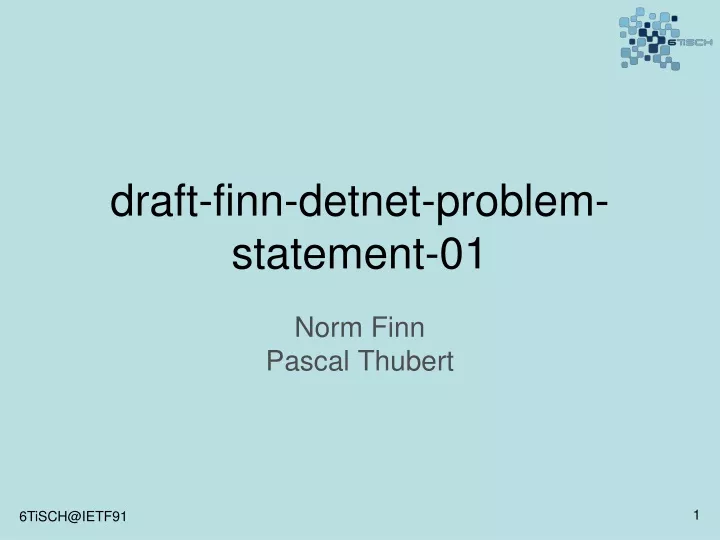 draft finn detnet problem statement 01