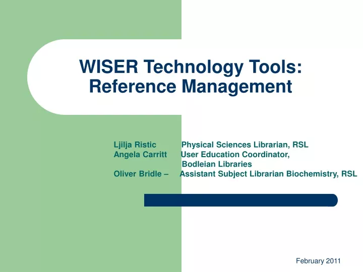 wiser technology tools reference management