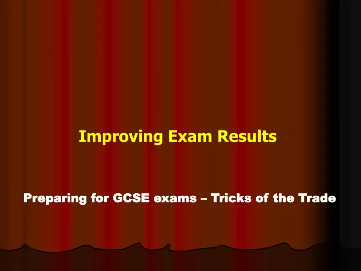 improving exam results