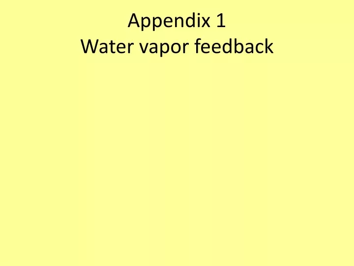 appendix 1 water vapor feedback