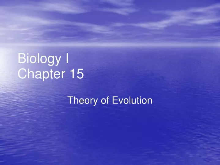 biology i chapter 15