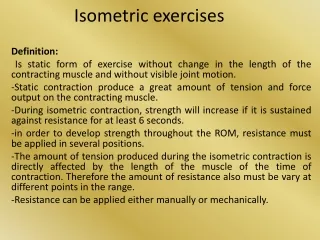 Isometric exercises