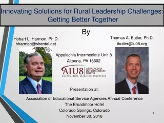Innovating Solutions for Rural Leadership Challenges:  Getting Better Together