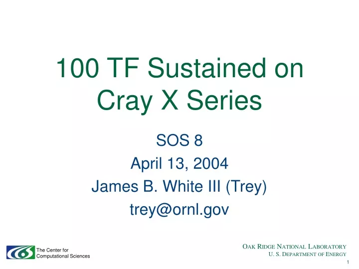 100 tf sustained on cray x series