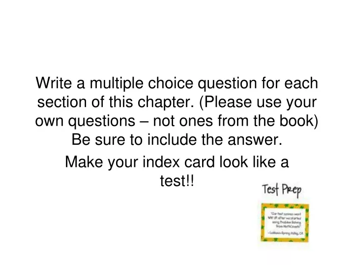 make your index card look like a test