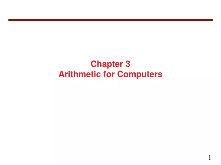 chapter 3 arithmetic for computers