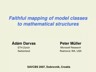 Faithful mapping of model classes to mathematical structures