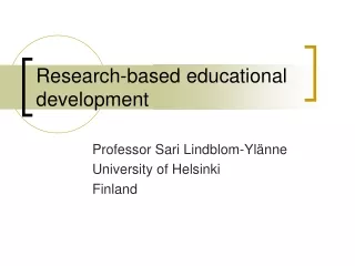 Research-based educational development