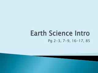 Earth Science Intro