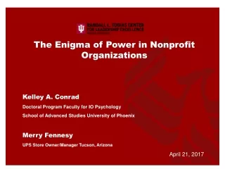 The Enigma of Power in Nonprofit Organizations