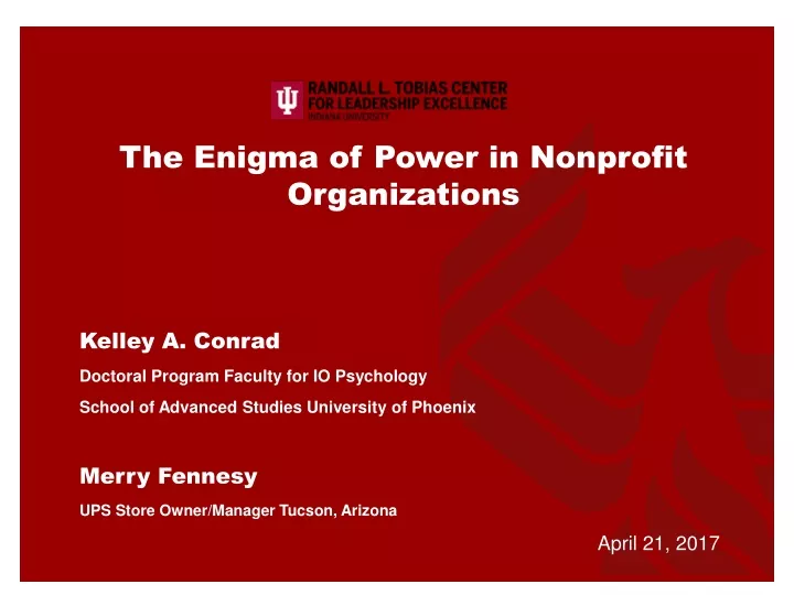 the enigma of power in nonprofit organizations
