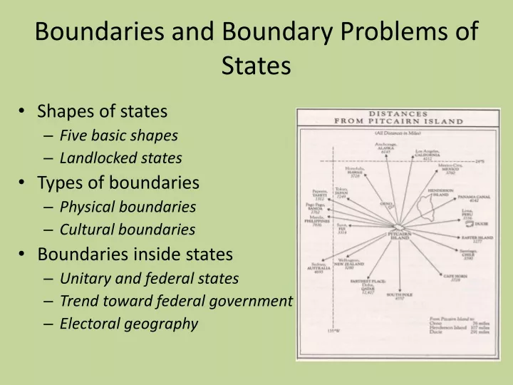 boundaries and boundary problems of states