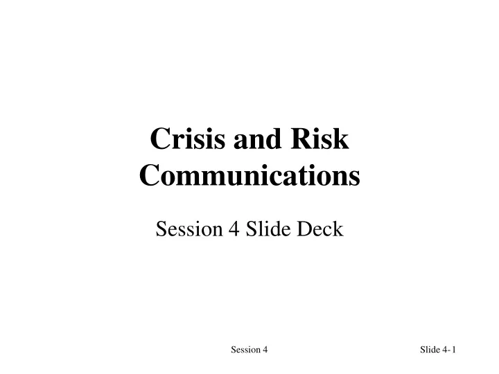 crisis and risk communications