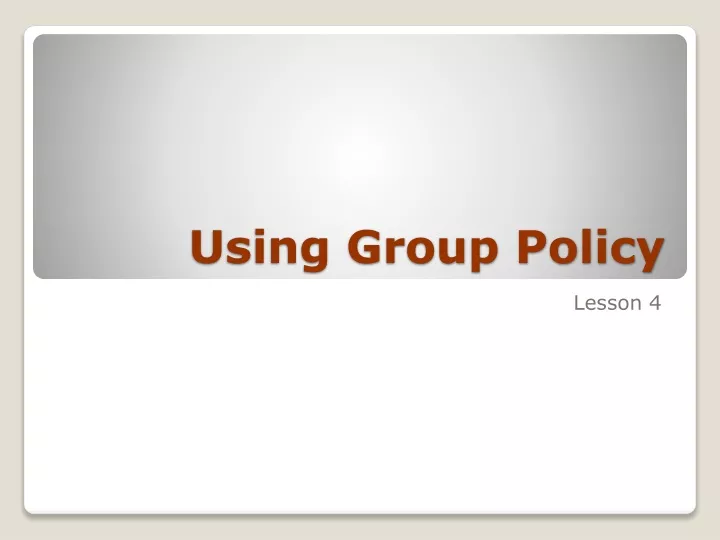 using group policy