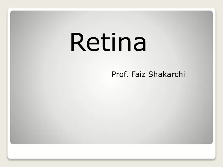 retina prof faiz shakarchi