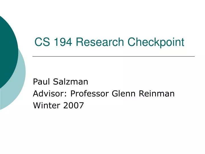 cs 194 research checkpoint