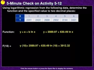 5-Minute Check on Activity  5-12