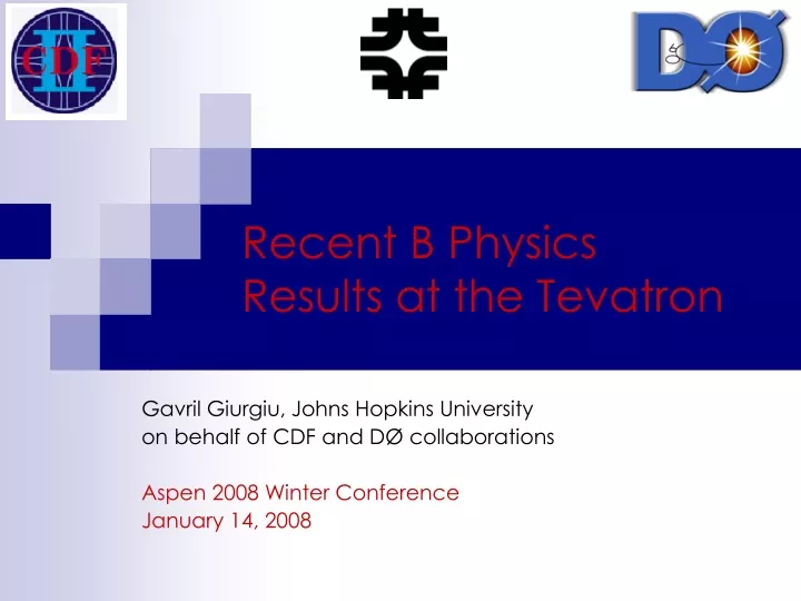 recent b physics results at the tevatron
