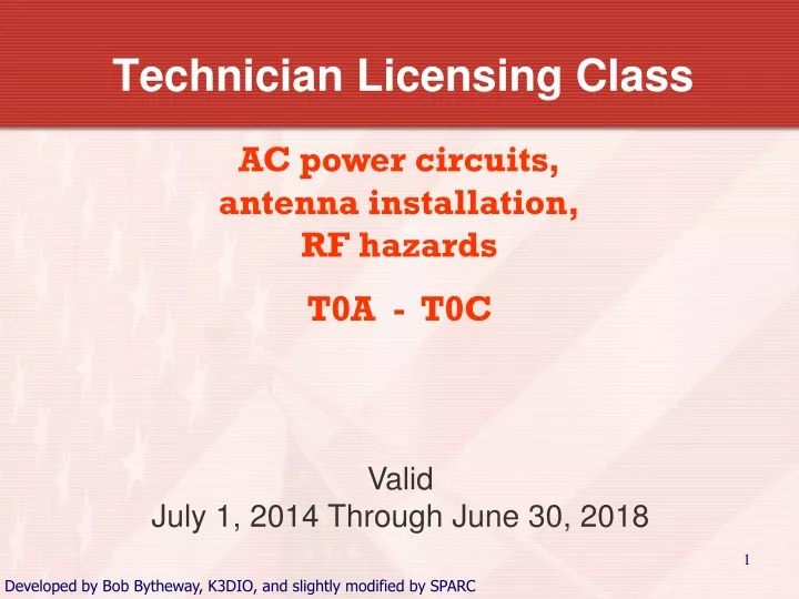 technician licensing class