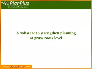 A software to strengthen planning at grass roots level