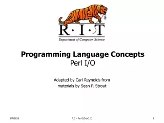 Programming Language Concepts Perl I/O