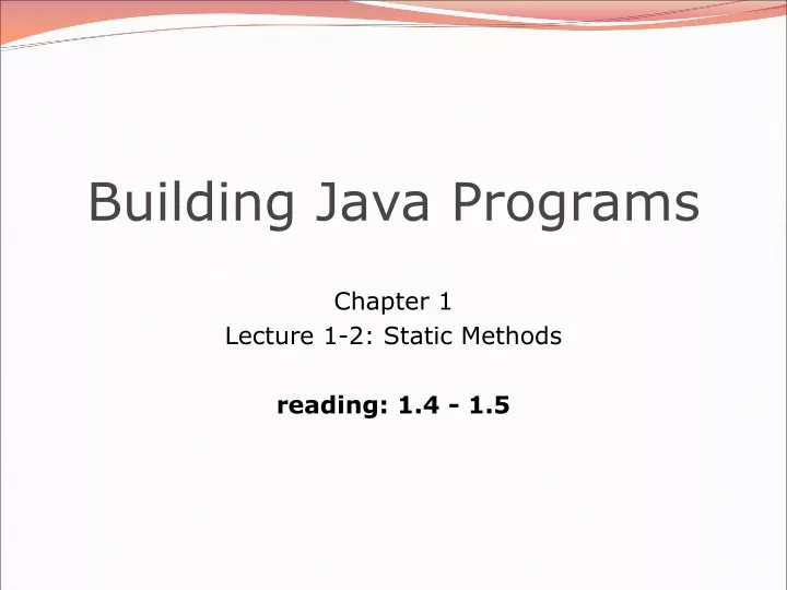 building java programs