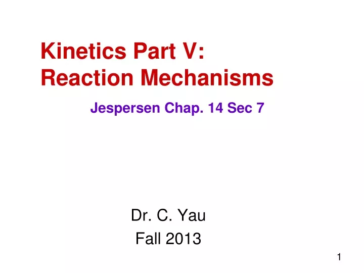 kinetics part v reaction mechanisms