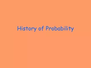 History of Probability