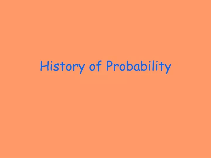 history of probability