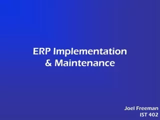ERP Implementation &amp; Maintenance