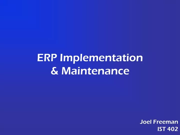 erp implementation maintenance
