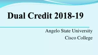 Dual Credit 2018-19