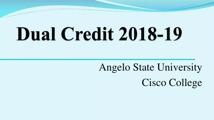 dual credit 2018 19