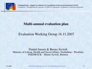 Multi-annual evaluation plan