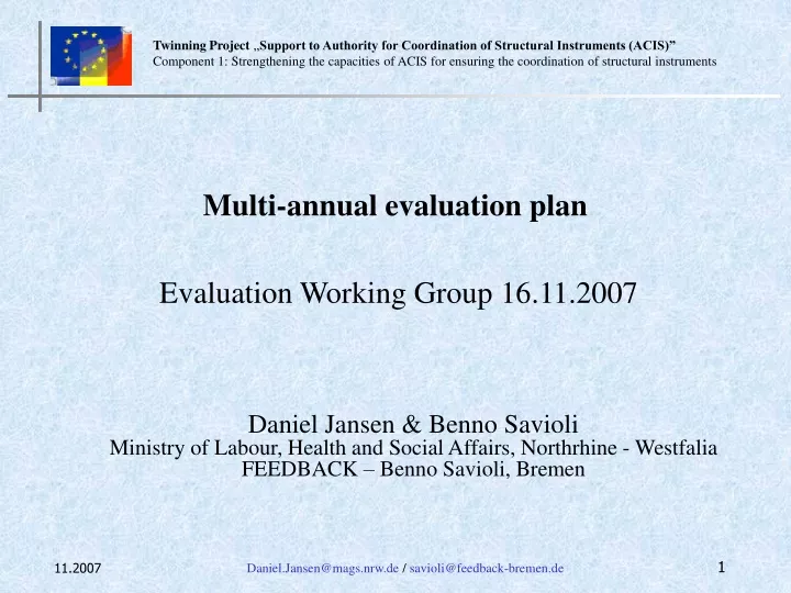 multi annual evaluation plan