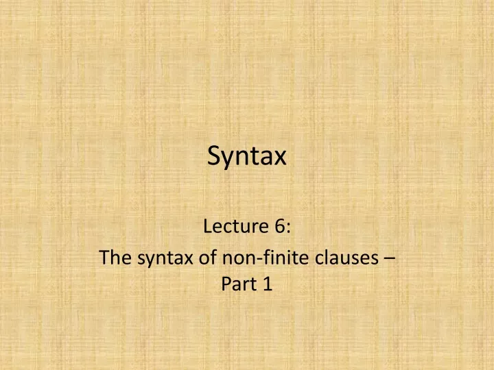 syntax