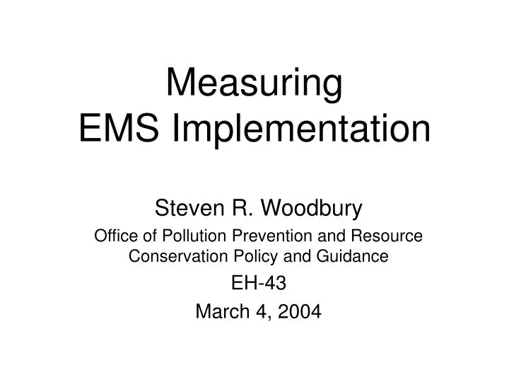 measuring ems implementation
