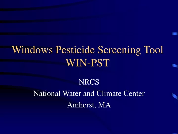 windows pesticide screening tool win pst