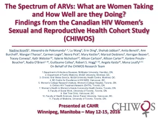 The Spectrum of ARVs: What are Women Taking and How Well are they Doing?