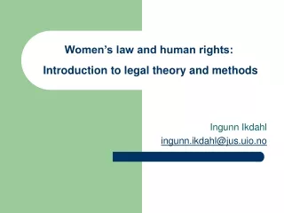 Women’s law and human rights:  Introduction to legal theory and methods