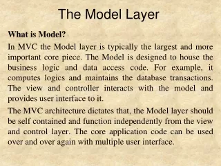 The Model Layer